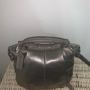Coach crossbody silver handbag